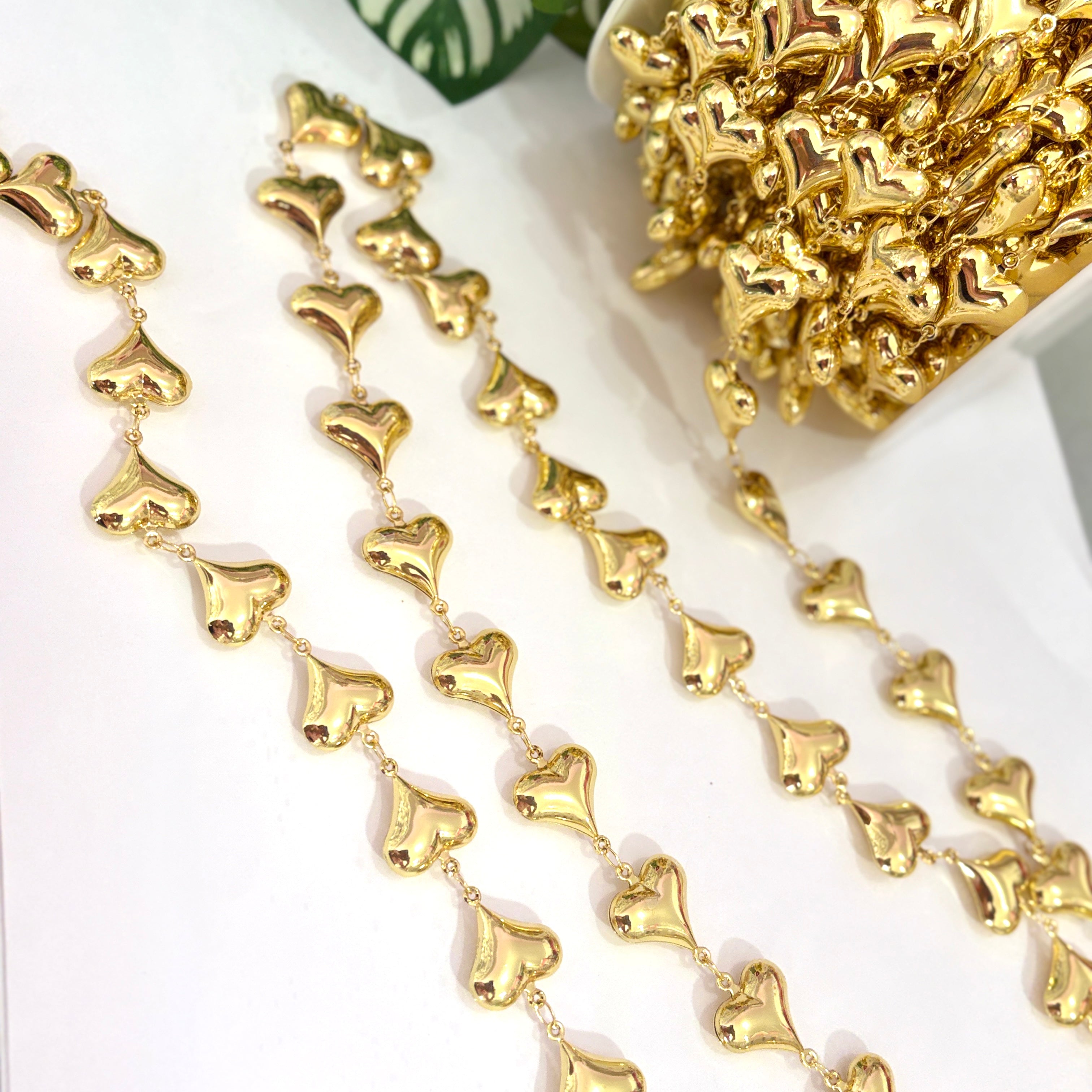 Cadena enchapada oro corazón