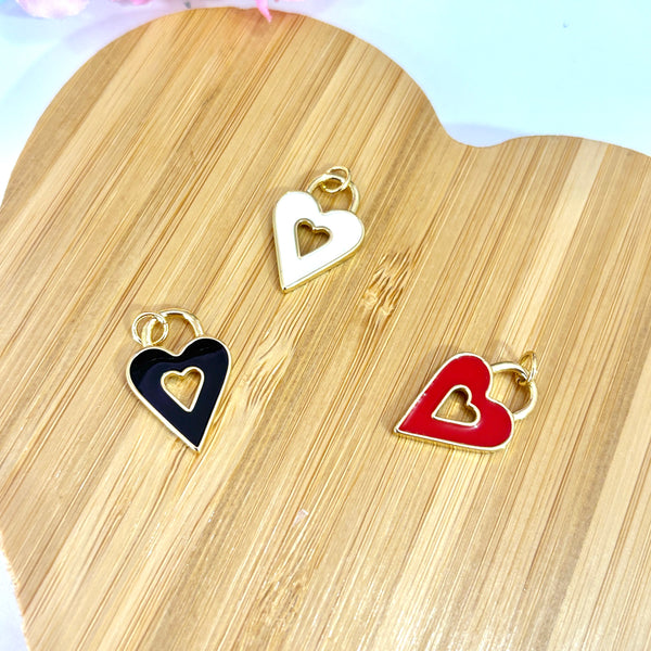 Corazón candado esmaltado