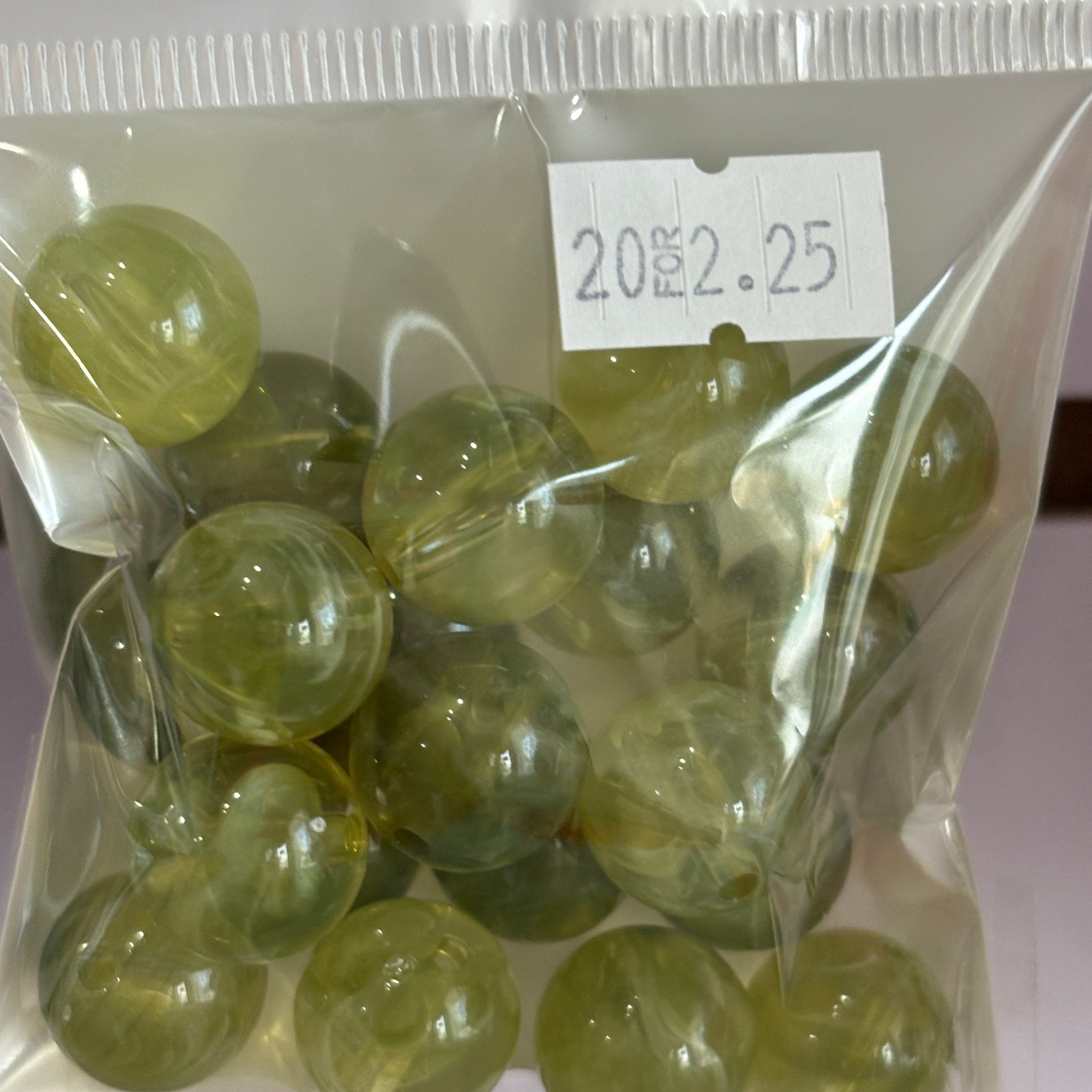 Bead redondo acrilico 16mm