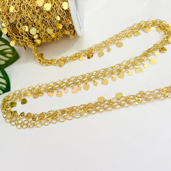 Cadena enchapada oro corazón