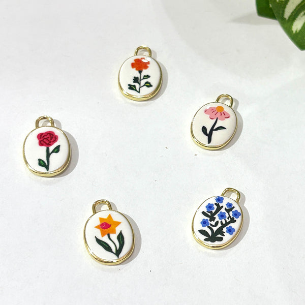 Pendant enchapado Flores Porcelana