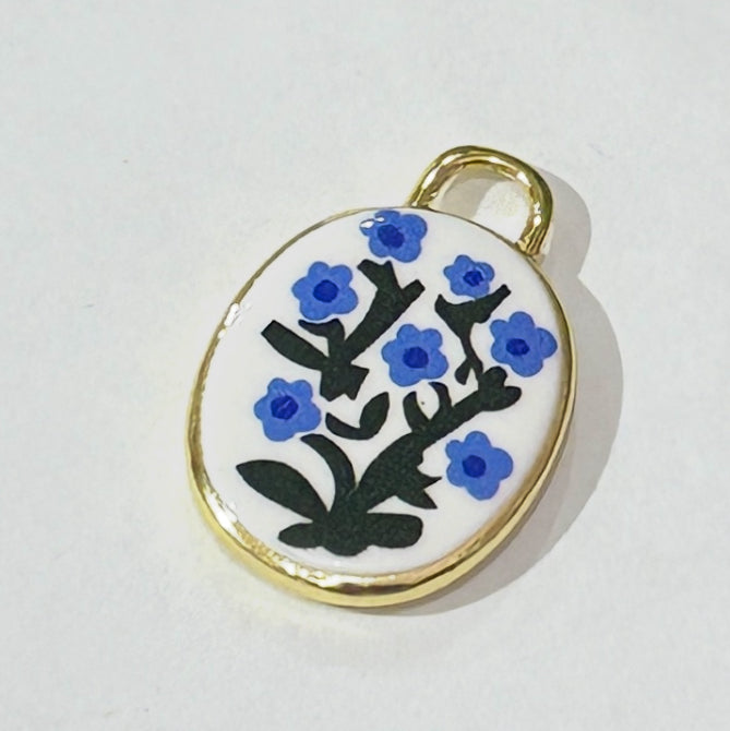 Pendant enchapado Flores Porcelana