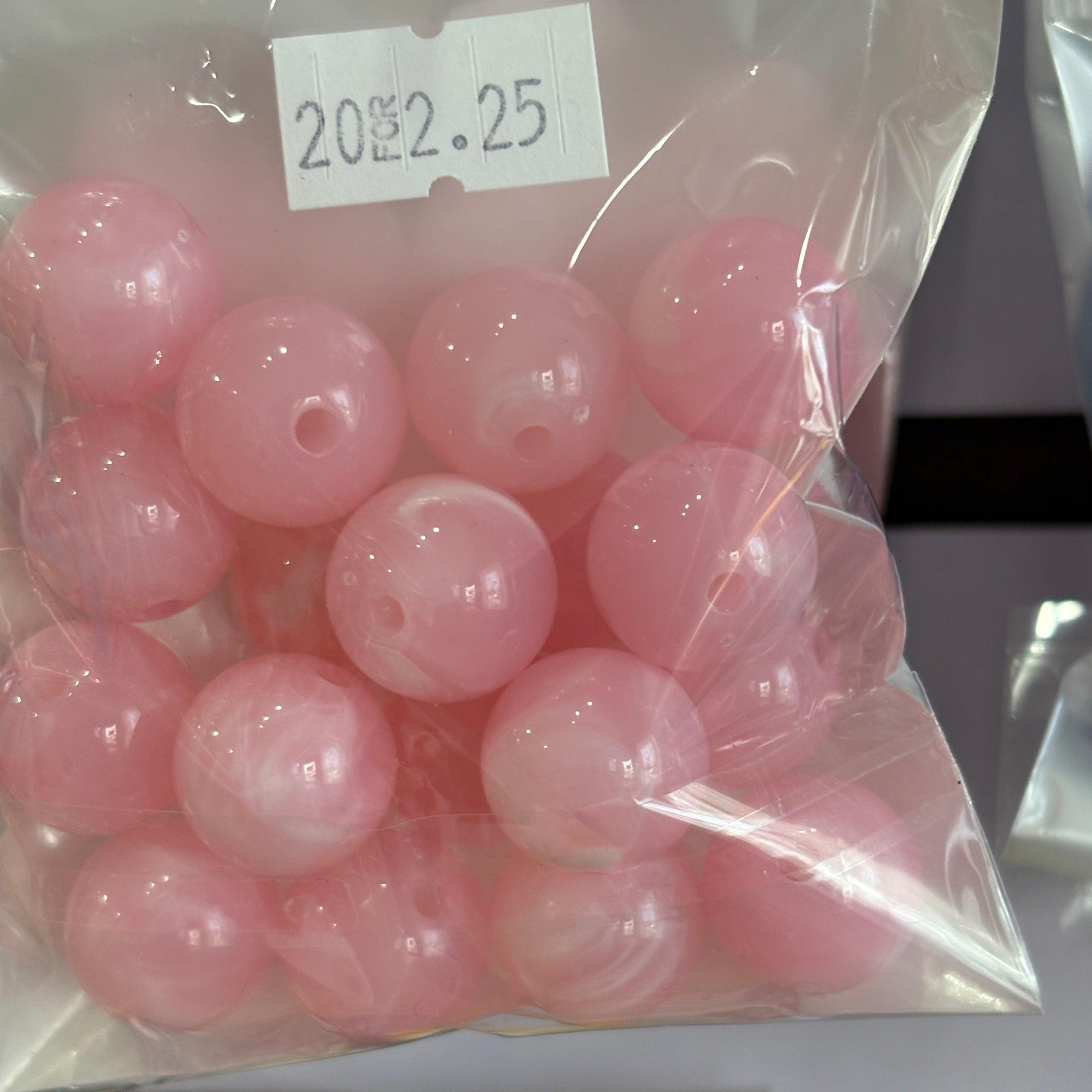 Bead redondo acrilico 16mm