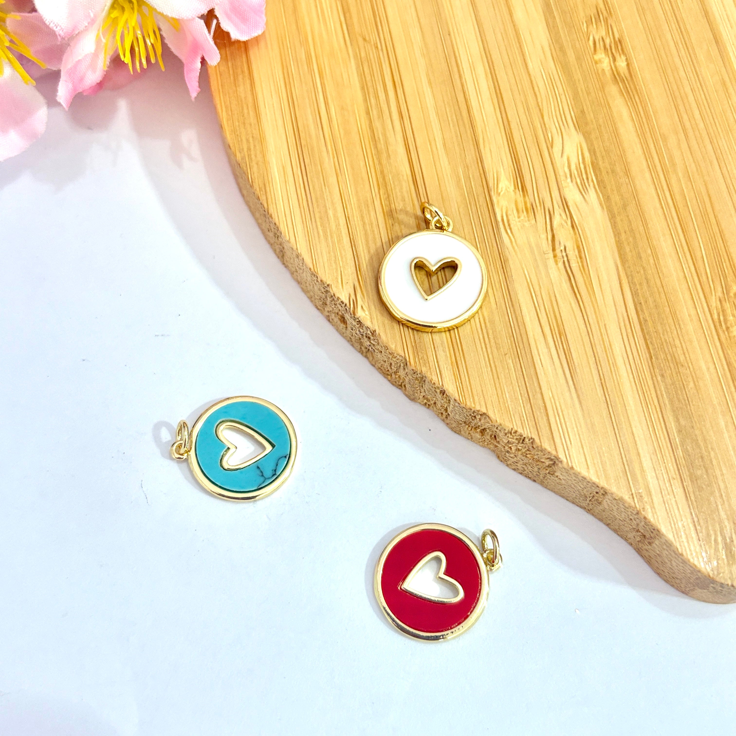 Corazón círculo esmaltado