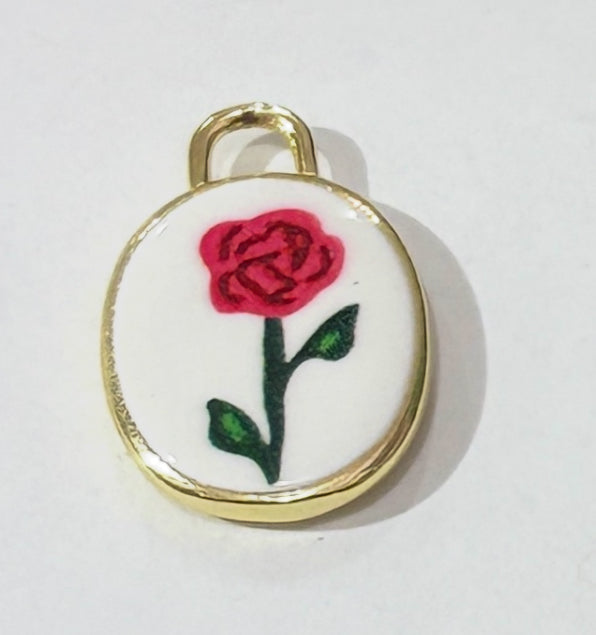 Pendant enchapado Flores Porcelana