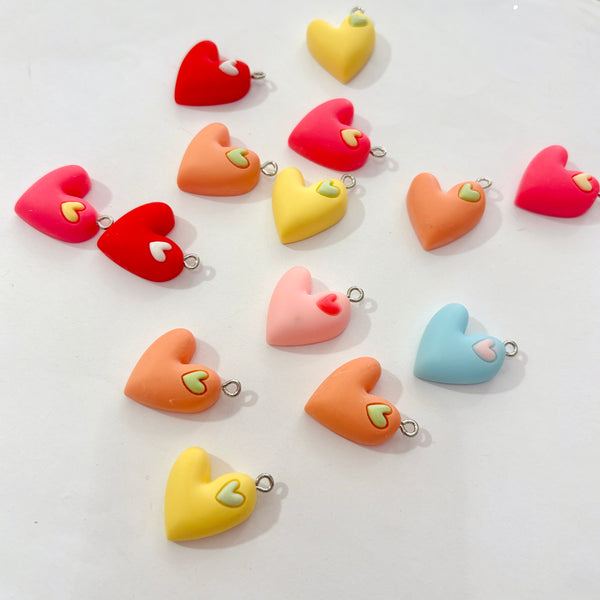 Corazón resina colores mixtos