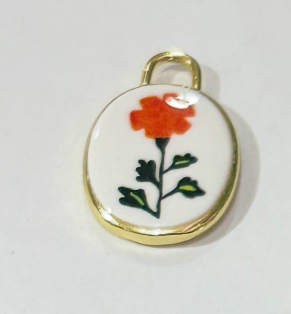 Pendant enchapado Flores Porcelana