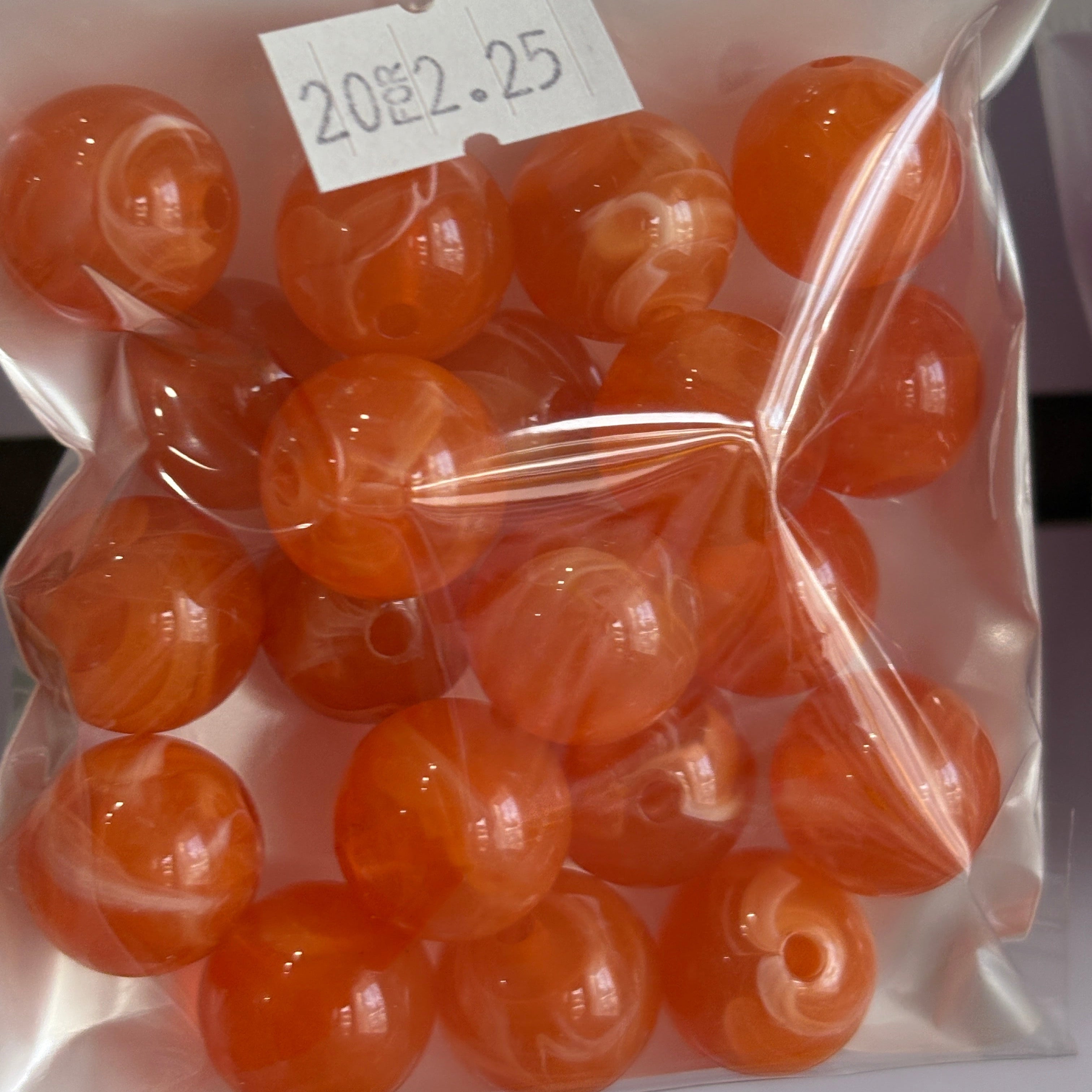 Bead redondo acrilico 16mm