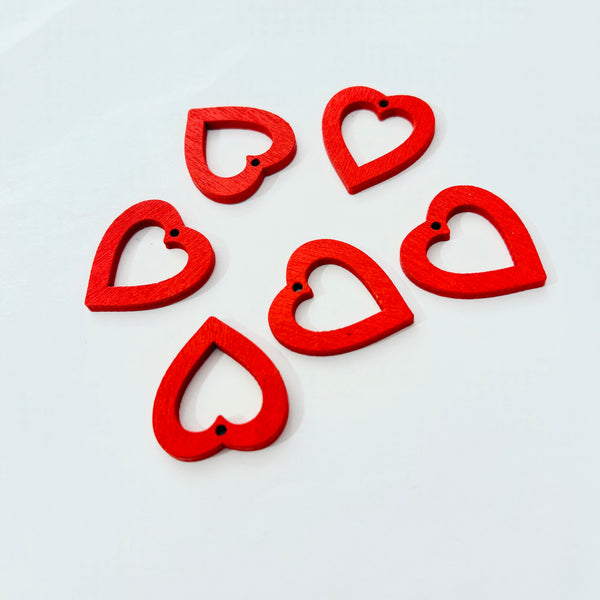 Corazón madera rojo