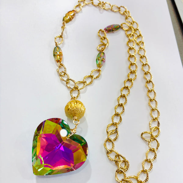 Collar corazon en cristal