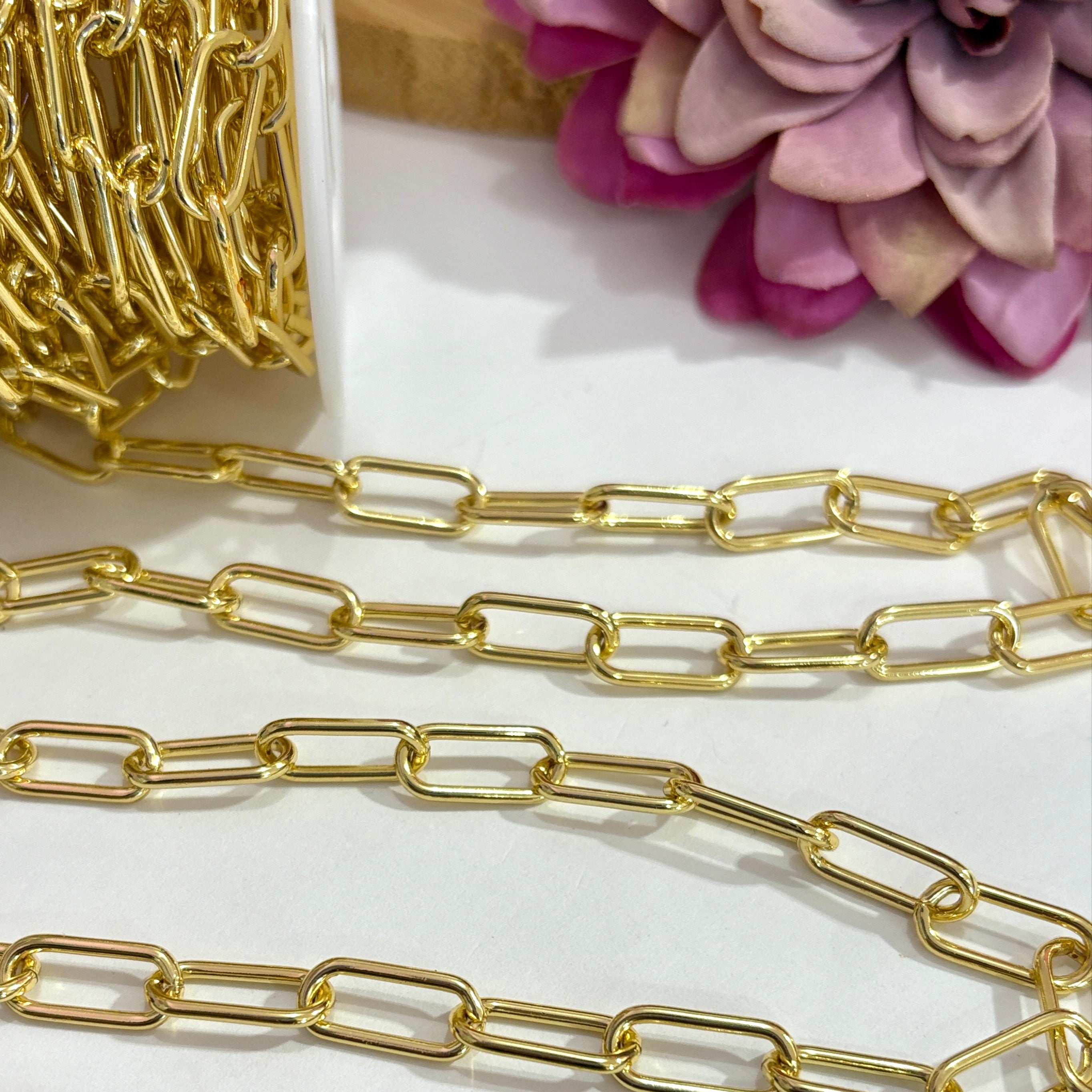 Cadena Paperclip - Enchape Oro18k